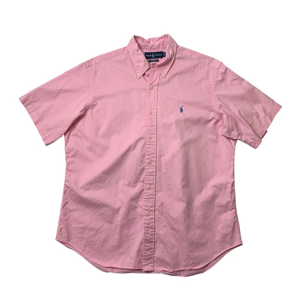 Vintage Ralph Lauren Shirt Mens L Large Pink Classic Fit Oxford Button Down